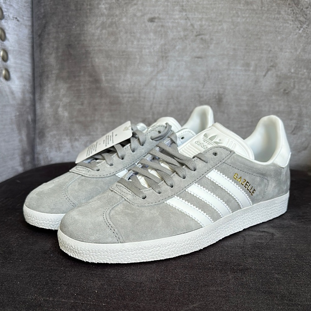 Adidas Gazelle Gray and White Sneakers